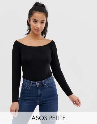 asos black off the shoulder top