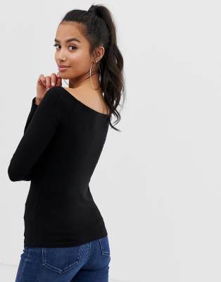 asos black off the shoulder top