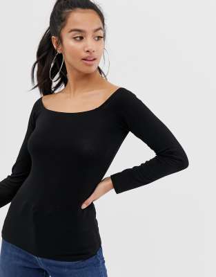 asos black long sleeve top