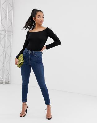 asos black off the shoulder top