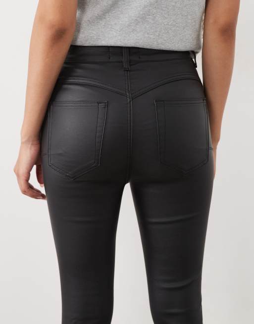 ASOS DESIGN Petite ultimate skinny jeans in coated black, 5 of 5