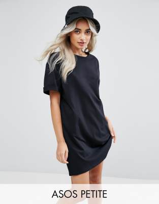 petite black t shirt dress