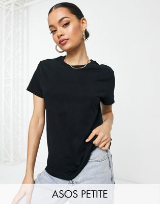 ASOS DESIGN Petite - Ultimate - T-shirt ras de cou en coton mélangé - Noir - BLACK | ASOS