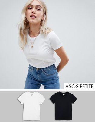 ASOS DESIGN Petite ultimate t-shirt with crew neck in 2 pack SAVE | ASOS