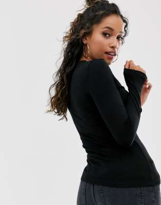 asos black long sleeve top