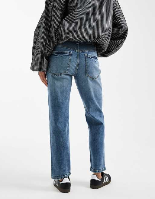 ASOS DESIGN Petite - Vaqueros cómodos de corte slim con lavado vintage, 2 de 5