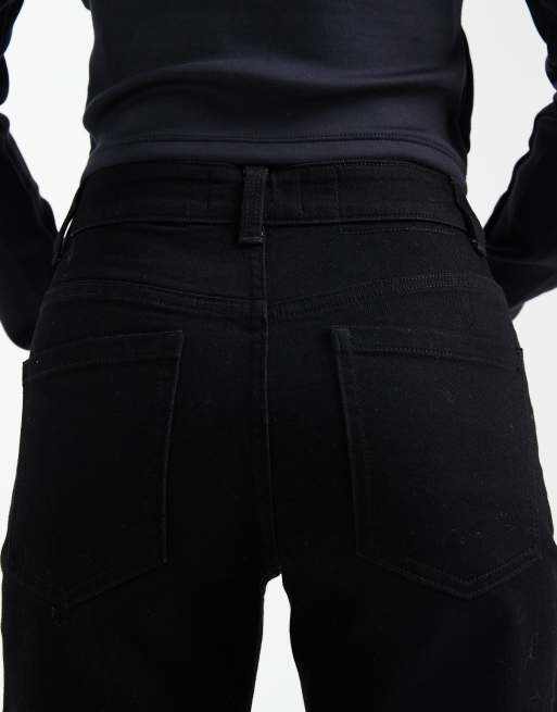 ASOS DESIGN Petite - Vaqueros mom negros de corte slim, 5 de 5
