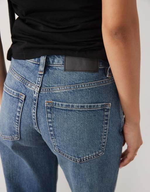 ASOS DESIGN Petite - vaqueros rectos elásticos cómodos en lavado vintage oscuro, 4 de 5