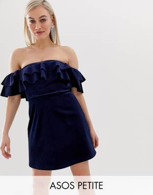 asos velvet bardot dress