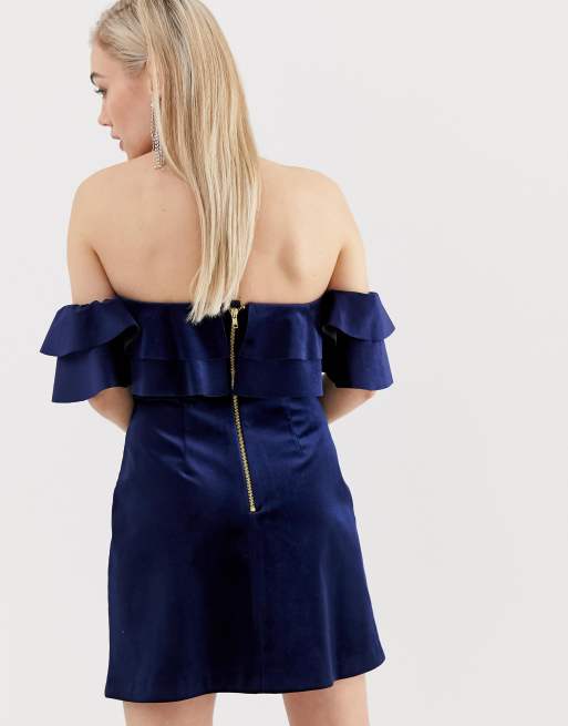 Asos velvet bardot dress clearance