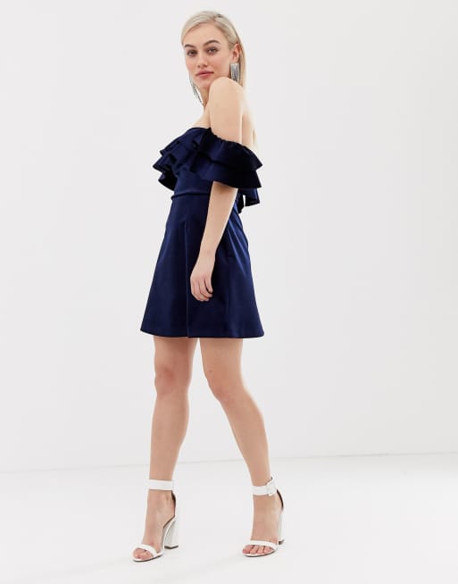 Asos velvet outlet bardot dress