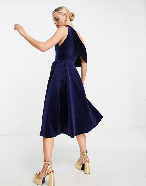 Asos navy prom dress online