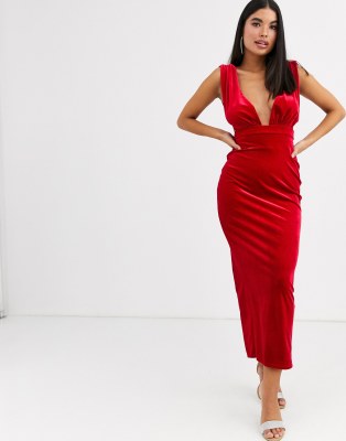 deep plunge maxi dress