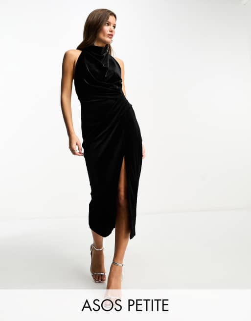 Black velvet outlet petite dress