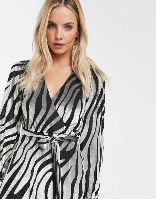 Zebra velvet sale wrap dress