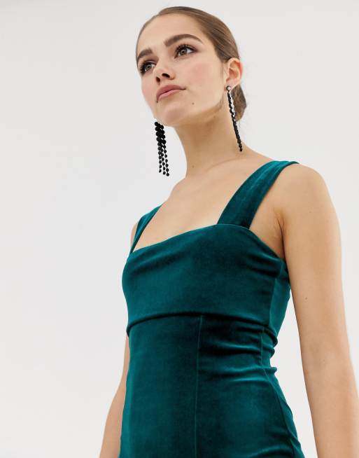 Asos design velvet shop square neck maxi dress