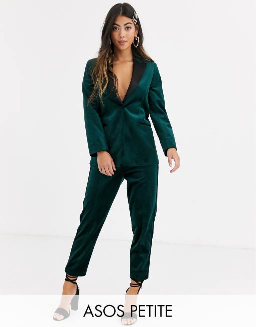 Ladies green velvet trouser on sale suit