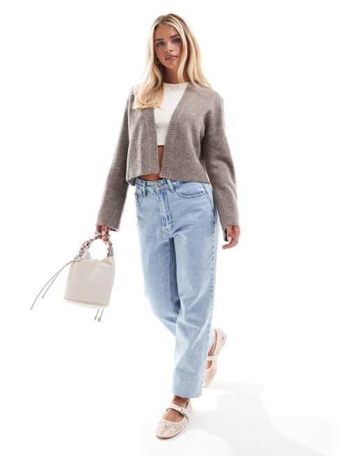 ASOS DESIGN Petite - Vest zonder sluiting in mokka, 3 van 4
