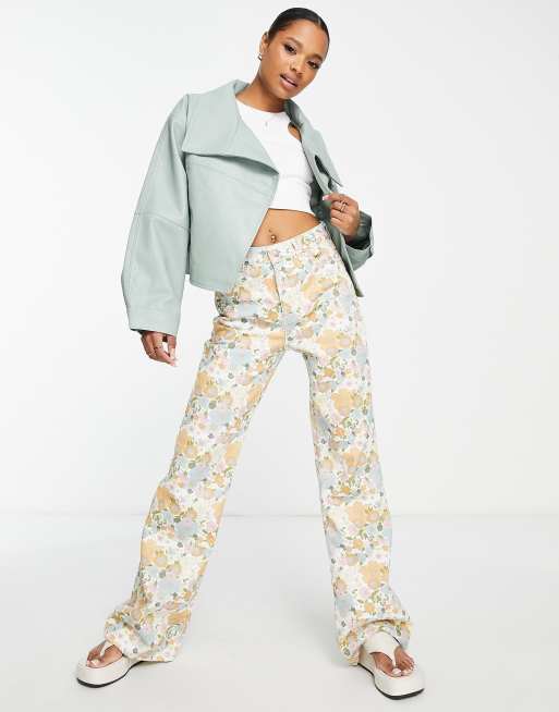ASOS DESIGN Petite - Veste à enfiler en similicuir - Sauge, 4 de 4