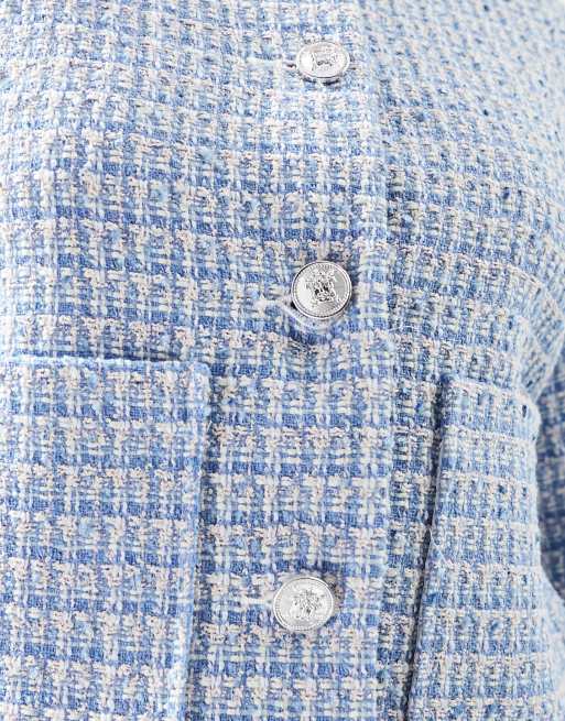 ASOS DESIGN Petite - Veste en maille bouclée - Bleu, 4 de 4