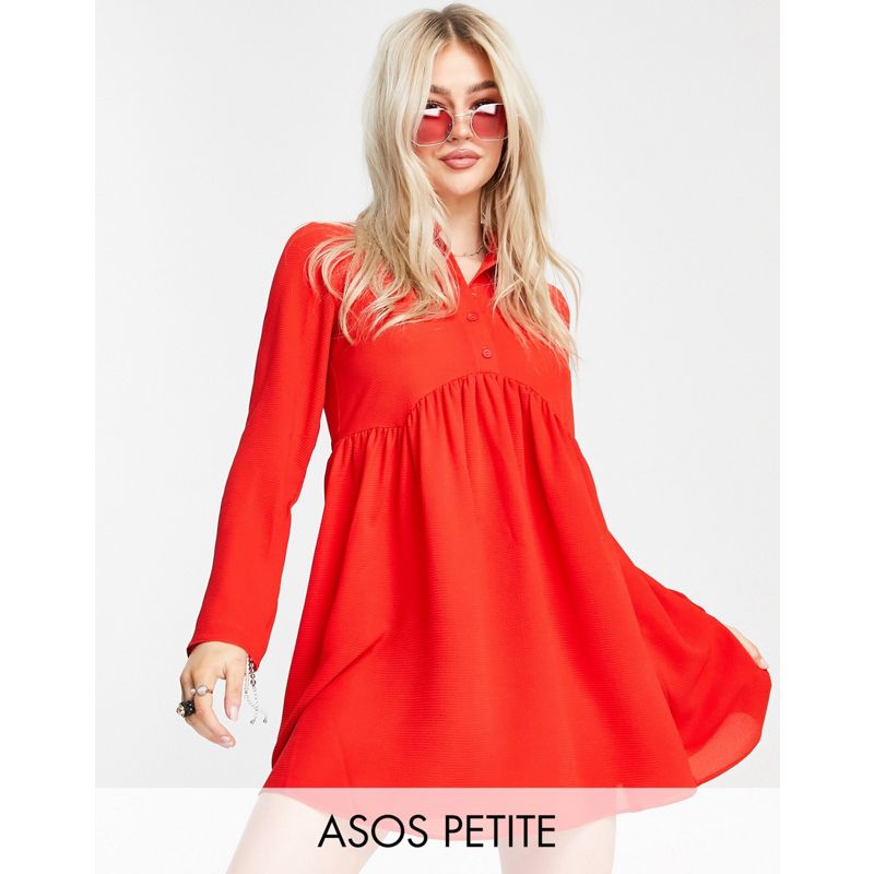 Vestiti Donna DESIGN Petite - Vestito camicia corto stile grembiule in rosso