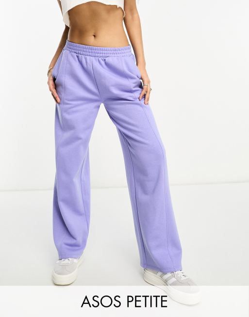 ASOS DESIGN Petite – Vintageblå mjukisbyxor med raka ben