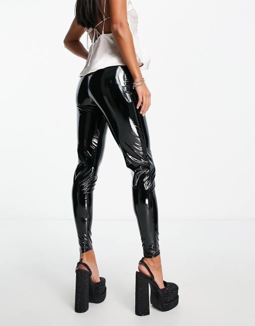 Black vinyl 2025 leggings petite