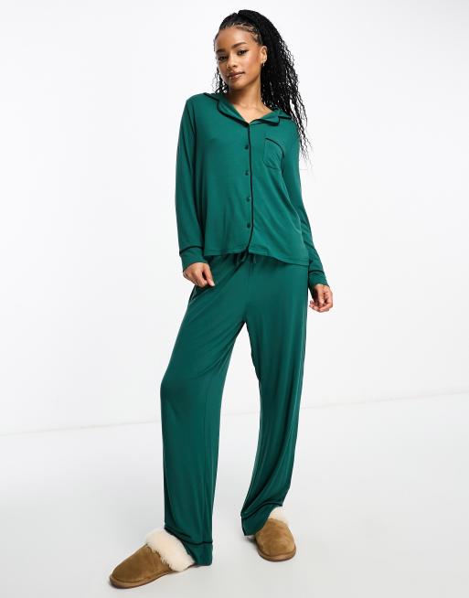 Womens green pajama set hot sale