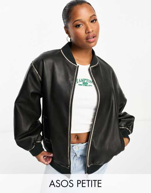 Asos petite leather sales jacket