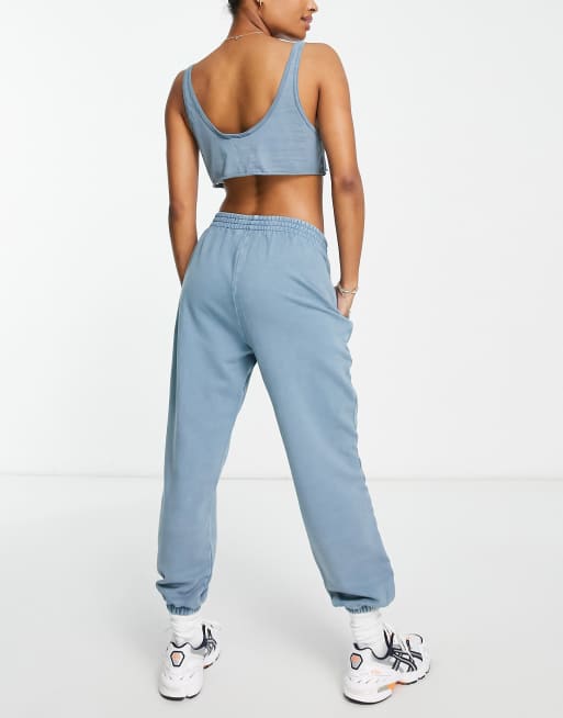 ASOS DESIGN Petite washed oversized jogger in blue, 2 of 4