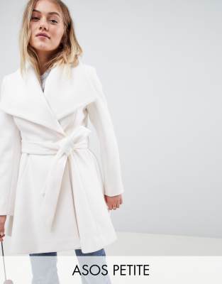 white waterfall coat