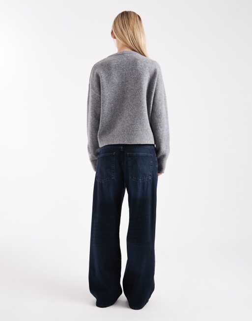 ASOS DESIGN Petite – Weite Jeans in Blauschwarz mit niedrigem Bund , 2 von 5
