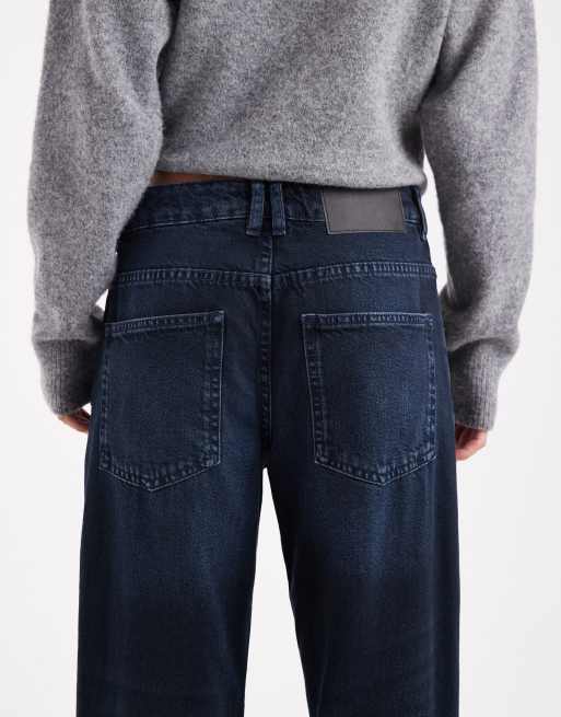 ASOS DESIGN Petite – Weite Jeans in Blauschwarz mit niedrigem Bund , 4 von 5