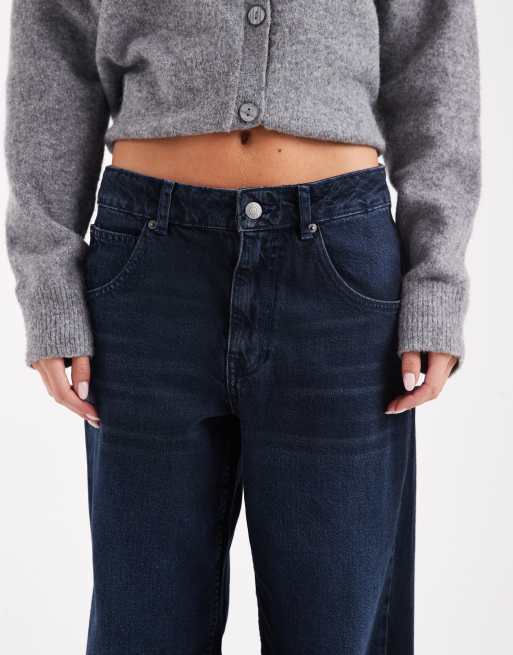 ASOS DESIGN Petite – Weite Jeans in Blauschwarz mit niedrigem Bund , 5 von 5