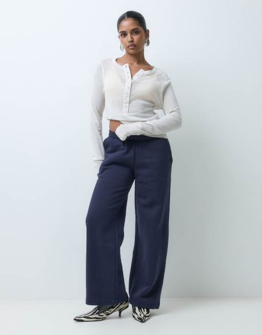 ASOS DESIGN brushback sweats mix & match in navy, 6 of 6