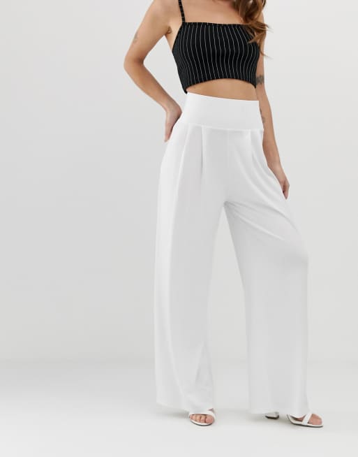 Petite wide leg outlet pants white