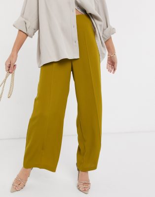 petite wide leg high waisted trousers