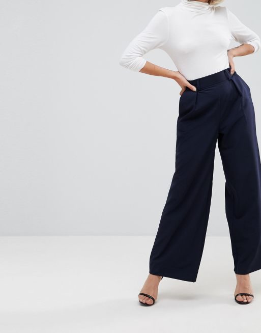 Asos design wide leg trousers with store pleat detail