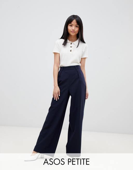 Asos design wide leg hot sale trousers with pleat detail