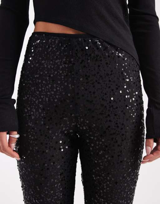 ASOS DESIGN Petite - Wiggle - Sorte bukser med svaj i gennemsigtig mesh, 5 af 5