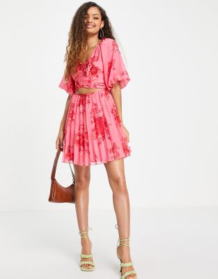 asos pleated mini dress