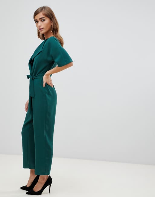 Asos design wrap jumpsuit with clearance self belt