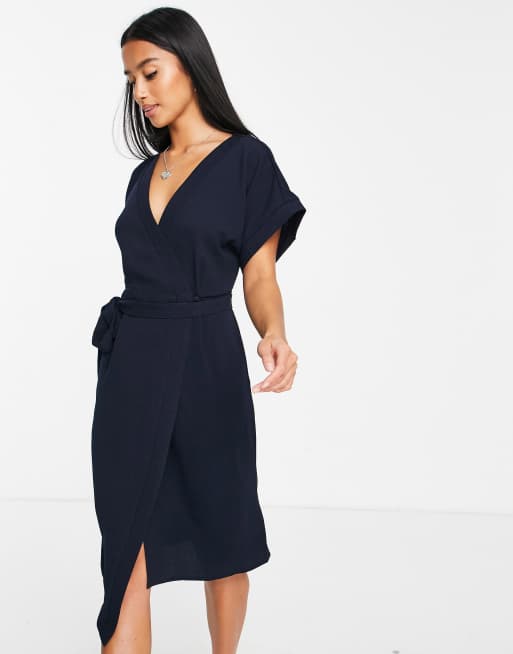 Wrap midi dress store petite