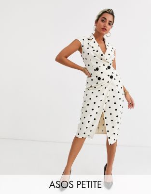 spot wrap midi dress