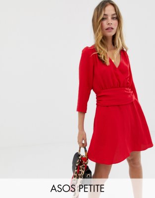 asos design mini dress with wrap skirt