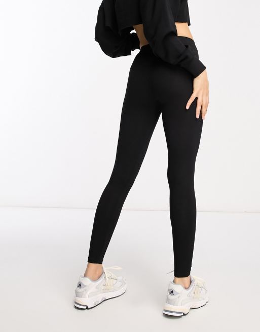 ASOS DESIGN Petite – Zestaw 2 par czarnych legginsów – BLACK, 3 z 4