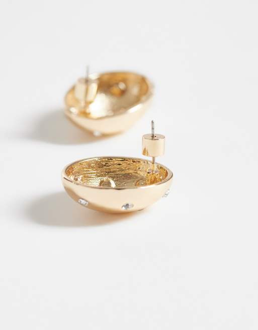 ASOS DESIGN - Petites boucles d'oreilles clous ornées de strass - Doré, 3 de 4