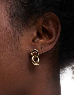 ASOS DESIGN - Petites boucles d'oreilles heurtoir en plaqué or 14 carats-Doré