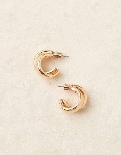 ASOS DESIGN - Petites créoles croisées - Doré, 2 de 3