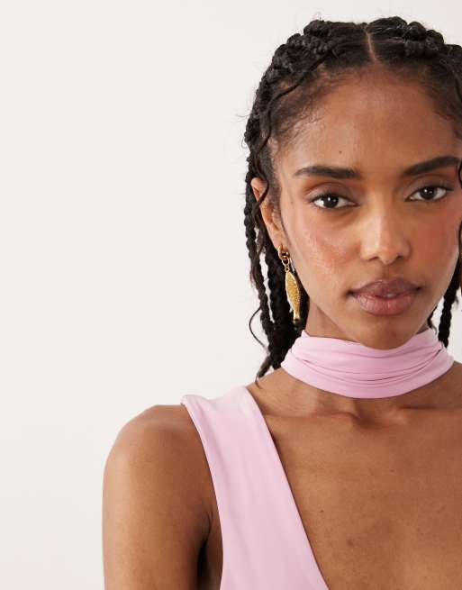 ASOS DESIGN - Petites créoles en acier inoxydable résistant à l'eau à motif poisson - Doré, 3 de 4